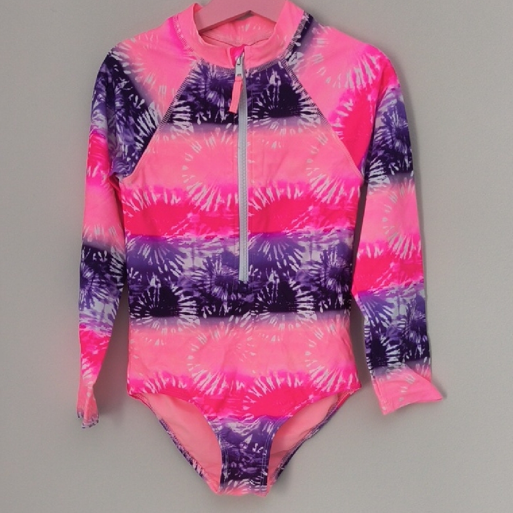 Limited Too Pink and Purple Tie-Dye Kids Rashguard
